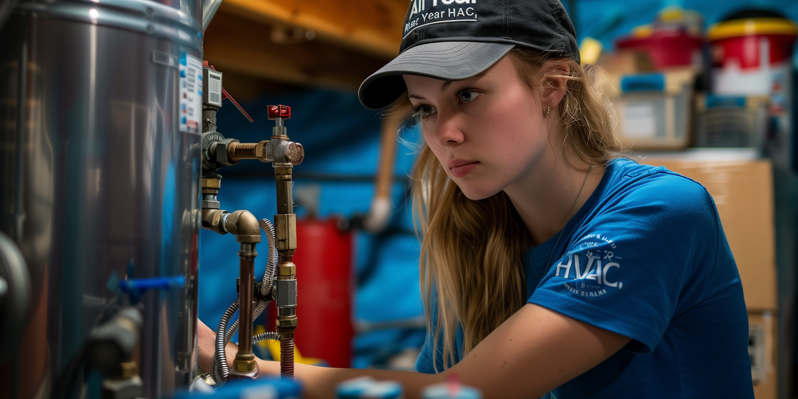 2023farid_A_woman_technician_with_a_cap_wearing_a_blue_t-shirt__1821e640-a2e3-4cde-be03-89cccc0b1e1b