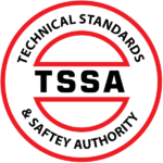 Logo of the Technical Standards and Safety Authority (TSSA), ensuring safety and compliance in heating and cooling services.