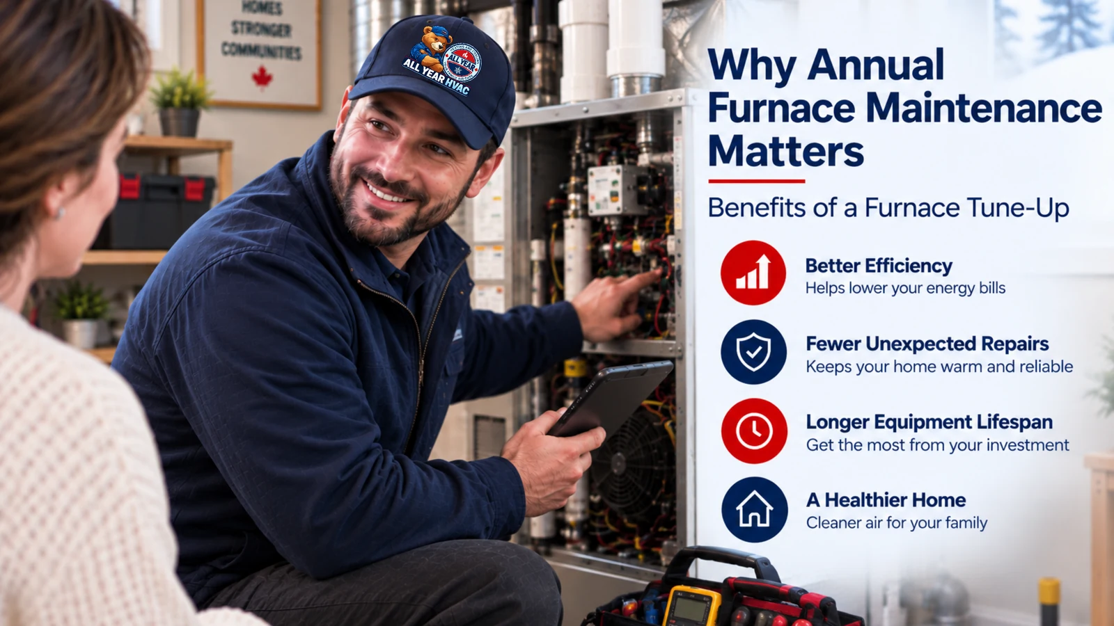 Annual furnace maintenance and tune-up for an Ontario home